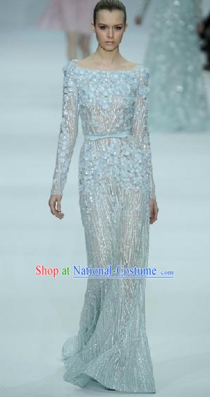 Stunning Beautiful ElieSaab Long Sleeves Evening Dress