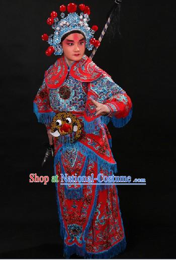 Ancient Chinese Hero Wusheng General Character Costumes and Hat