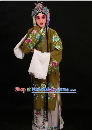 Traditional Chinese Opera Round Flower Embroidery Costumes Suit