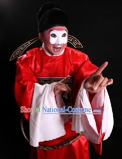 Red Chinese Ancient Official Costumes and Hat for Men