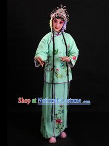 Traditional Chinese Green Beijing Opera Xiao Dan Costume