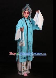 Blue Chinese Peking Opera Qingyi Role Costumes