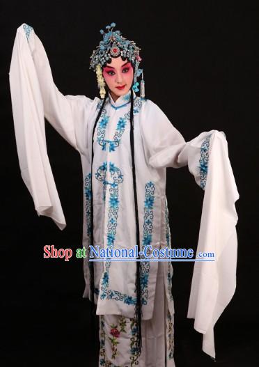 White Chinese Peking Opera Qingyi Costumes for Women