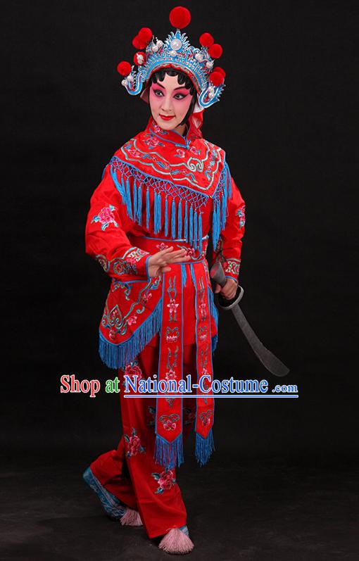 Red Chinese Opera Female Warriors Wudan Costumes for WOmen