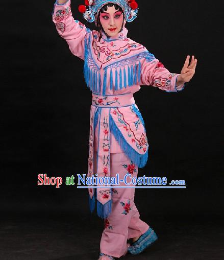 Pink Chinese Opera Female Warriors Wudan Costumes for WOmen