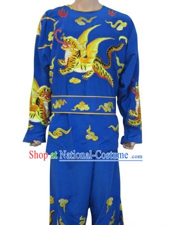 Ancient Chinese Opera Blue Solider Costume for Men