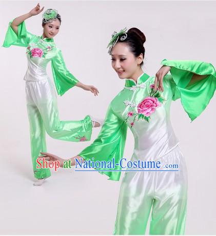 Traditional Chinese Colour Transition Fan Dance Costumes for Women