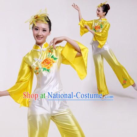 Traditional Chinese Colour Transition Fan Dancing Costumes for Women