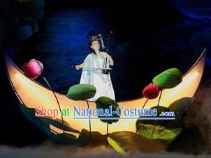 Moon Boat and Lotus and Lotus Flower Stage Performance Dance Props