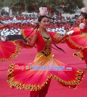 Traditional Chinese Xinjiang Garment and Hat for Women