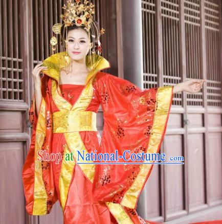 Ancient Chinese Red Empress Costume Complete Set