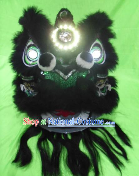 Black Wool Chinese Classic Lion Dance Costumes Complete Set for Adults