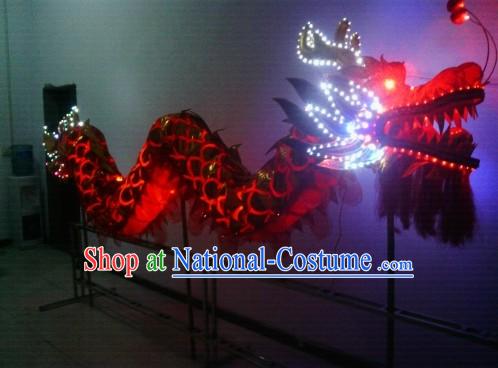 LED Lights Dragon Dance Costumes Complete Set for 4 People
