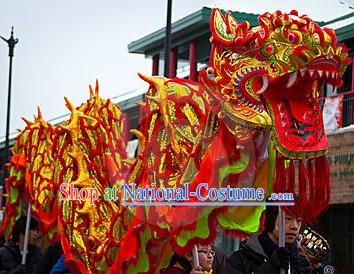 Competition and Parade Gold Dragon Dance Costume Complete Set