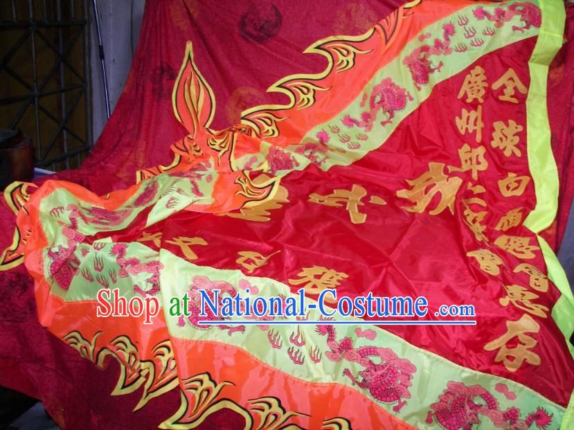 Large Traditional Dragon Dance and Lion Dance Giant Silk Triangular Flag