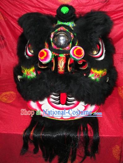 Top Quality Black Wool Green Underneath Lion Dance Costumes Complete Set