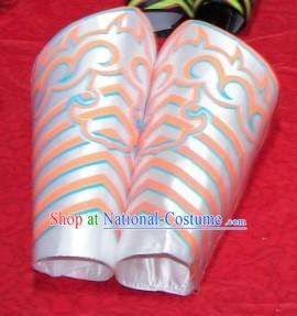 Silver Professional Competiton and Performance Dragon Dancer and Lion Dance Legs Wrappings