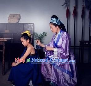 Ancient Chinese Song Dynasty Hero Yue Fei and His Mother Costumes Two Sets