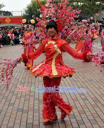 Chinese New Year Flower Dance Costumes for Women