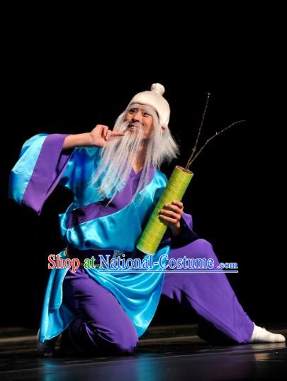 Chinese Stage Performance Grandfather Dance Costumes for Men