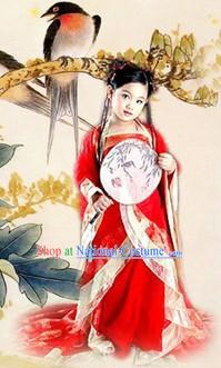 Ancient Chinese Stage Performance Hanfu Clothing Complete Set for Children