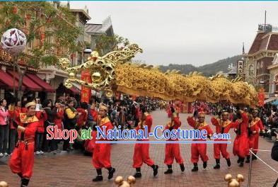 Abstract Style Supreme Golden Dragon Dance Costumes Complete Set