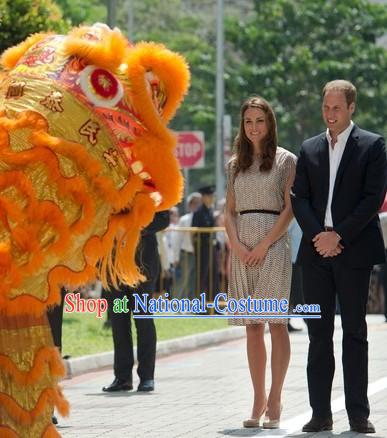 Supreme Traditional Long Wool Lion Dance Costumes Complete Set