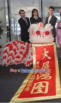 White and Red Fut San Southern Lion Dance Prop Complete Set