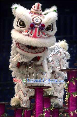 White Wool International Lion Dance Costumes Competition Complete Set