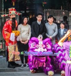 Purple Color Famous Brand Mall Opening Lion Head and Body Dance Costumes Complete Set