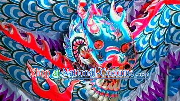 Blue Competition and Parade Chinese Lunar New Year Celebration Luminated Dragon Dance Costumes