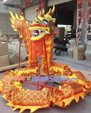 Red and Yellow Traditional Chinese Dragon Dance Costumes Complete Set