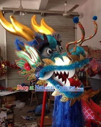 Competition and Parade Traditional Chinese Blue Dragon Dance Costumes Complete Set