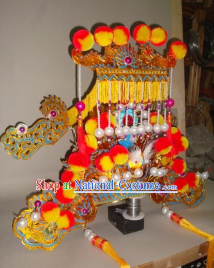 Traditional Chinese Beijing Opera Jade Emperor Headgear for Men