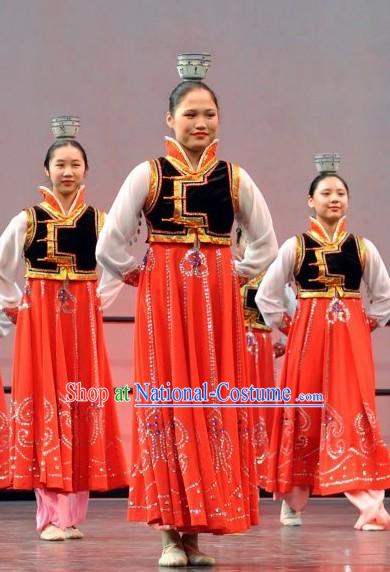 Traditional Chinese Korean Dance Costumes and Headwear for Women