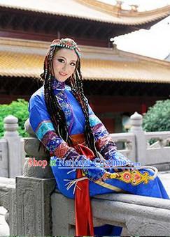 Chinese Ethnic Clothing and Hair Jewelry Complete Set for Women