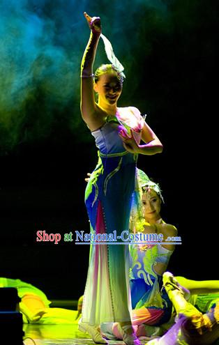 Classical Group Dance Costumes and Headwear Complete Set for Women