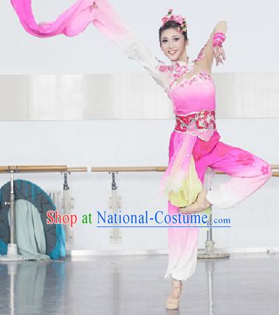 Chinese Long Sleeve Dance Costumes Complete Set