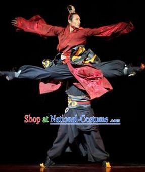 Professional Stage Performance Terracotta Terra Cotta Warrior Dance Costume and Hat for Boys or Men