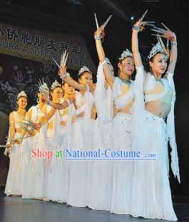 Guanyin Dance Costumes and Headdress Complete Set for Women