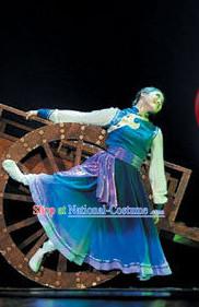 Mongolian Dance Costumes and Headdress Complete Set for Women