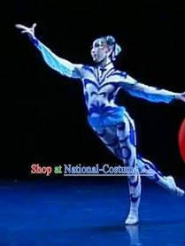 Chinese Stage Dragonfly Dance Costumes and Headwear Complete Set