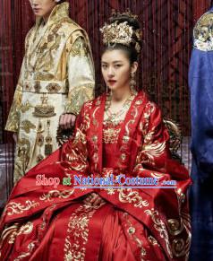 Ancient Korean Empress Costumes and Hair Accessories Complete Set