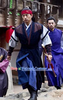 Ancient Korean Swordman Costumes Complete Set for Men