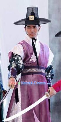 Ancient Korean The Musketeer Costumes and Hat Complete Set for Men