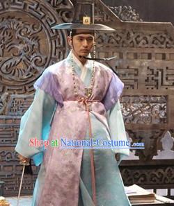 Ancient Korean Official Hanbok Clothes and Hat Complete Set