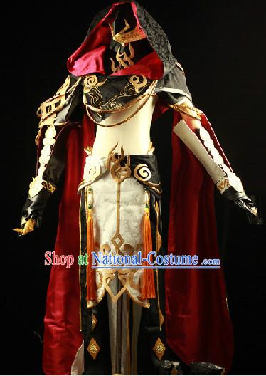 Ancient Chinese Swordman Cosplay Costumes and Accessories Complete Set