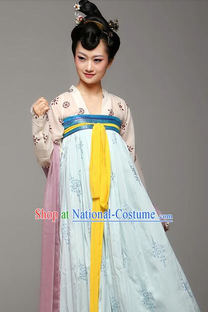 Chinese Traditional Tang Dynasty Female Dresses Complete Set