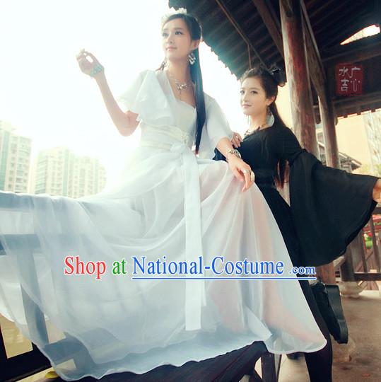 Chinese White Hanfu Clothes