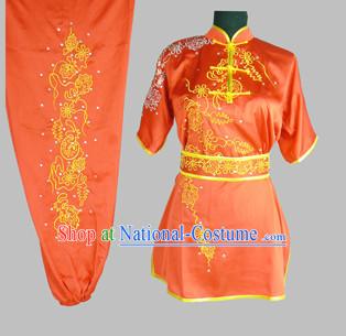 Chinese Classical Embroidery Kung Fu Competition Dresses Complete Set